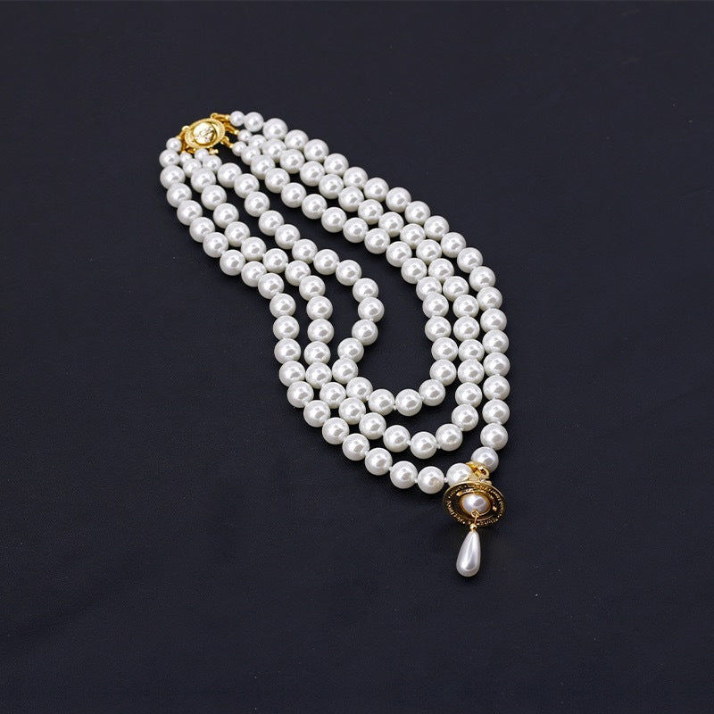 Golden Silver Saturn Pearl Necklace Diamond Necklace Pearl Bead Necklaces  Crystal Rhinestone Saturn Planet Necklace for Women and Girls Golden -  Walmart.com